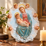 Virgin Mary & Baby Jesus with Angels Religious Decor