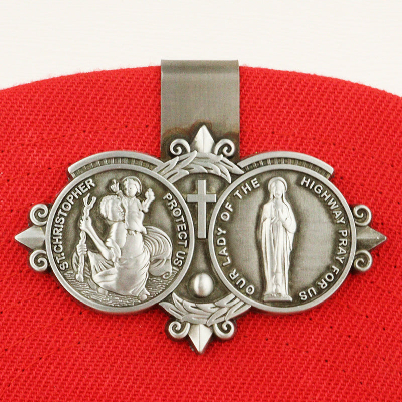 St. Christopher's Virgin Mary bless us with a safe journey car visor clips