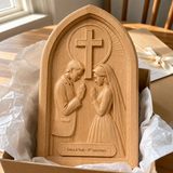Hand-Carved Beechwood Christian Marriage Prayer Plaque – Personalized Wedding & Anniversary Gift