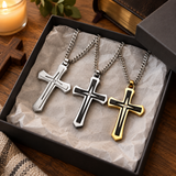 Modern Two-Tone Cross Necklace – A Bold Daily Reminder of Faith