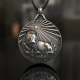 Pure Pewter Grassland Lion Pendant