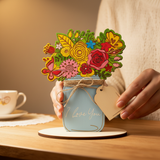Mother's Day Wooden Flower Card DIY Craft Kit | Paint an Everlasting Bouquet of Love for Mom