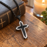 Radiant Starburst Cross Necklace – Modern Christian Faith Pendant