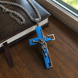 Stainless Steel Cross Pendant with Scripture – Comes with a 24-inch chain