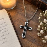 Modern Two-Tone Cross Necklace – A Bold Daily Reminder of Faith
