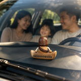 Handcrafted Jesus Car Display Number Plate Ornament, Made from Walnut and Beech Wood - Christian gift presentation