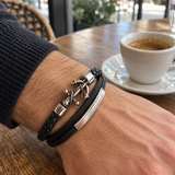 Anchor of Hope Double-Wrap Braided Leather Bracelet