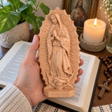 Our Lady of Guadalupe Hand-Carved Solid Beechwood Statue – Catholic Prayer & Home Blessing Decor