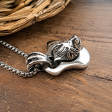 Men’s 3D Lion Head Shield Stainless Steel Vintage Necklace