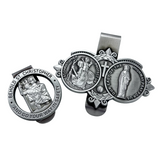 St. Christopher's Virgin Mary bless us with a safe journey car visor clips