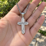 Radiant Starburst Cross Necklace – Modern Christian Faith Pendant