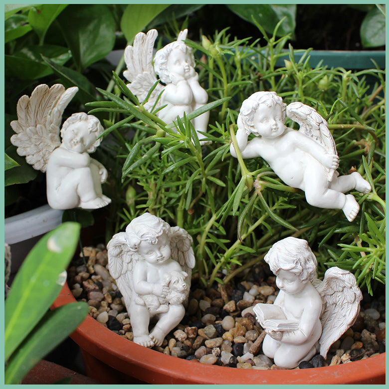 5 angel garden resin ornaments decorative garden decorative stone miniature angel fairy garden angel courtyard with monumental statue