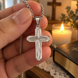 Radiant Starburst Cross Necklace – Modern Christian Faith Pendant