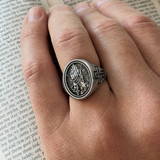 925K Sterling Silver Praying Hands Ring - Christian Symbol of Faith and Devotion
