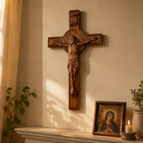 Bgcopper INRI Wood Carving Crucifix - product view