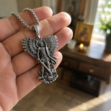 S925K Silver Saint Michael Pendant: Courage in the Heart