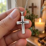 Starburst Cross Necklace – Silver Christian Pendant