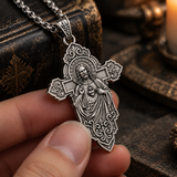 Keep His Sacred Heart Close to Yours – S925 Sterling Silver Jesus Cross Necklace