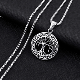 Baum des Lebens Halskette Anhänger Edelstahl Schutz Lucky Talisman Keltischer Schmuck für Männer Frauen