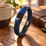 Blue Braided Leather Cross Bracelet – A Daily Reminder of Faith