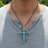 "By His Wounds We Are Healed" - Handcrafted Turquoise Crown of Thorns Cross - A Daily Symbol of Hope & Protection