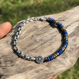 Boho Natural Stone Compass Beaded Bracelet