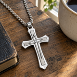 Modern Two-Tone Cross Necklace – A Bold Daily Reminder of Faith