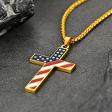 American Flag Cross Necklace