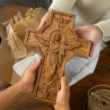 The Ascension Cross - Hand-Carved Jesus Crucifix with Holy Spirit Dove