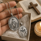 S925 Silver/Titanium Steel ‘Miracle’ Medallion Necklace - product view
