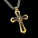 Modern Two-Tone Cross Necklace – A Bold Daily Reminder of Faith