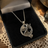 Athena Greek Goddess Pendant Necklace, Vintage Pure Tin Men’s Necklace