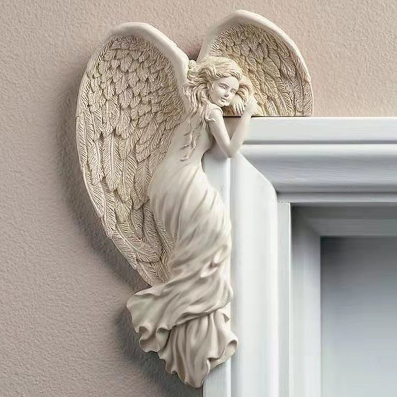 Door Frame Decor, Angel Wing Sculpture, Simple Angel Craft, New Outdoor Statue, 2023 Home Figure, Best Living Room Art, Unique Gift For Her