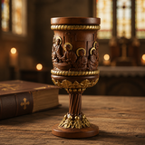 Boxwood "Last Supper" Chalice  Hand-Carved Communion Cup | Eternal Symbol of Redemption & Fellowship
