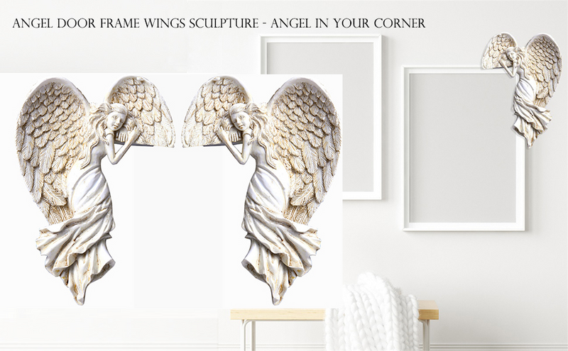 Door Frame Decor, Angel Wing Sculpture, Simple Angel Craft, New Outdoor Statue, 2023 Home Figure, Best Living Room Art, Unique Gift For Her