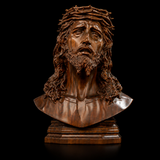 Boxwood Jesus Crown with Thorns Half-Length Desktop Ornament
