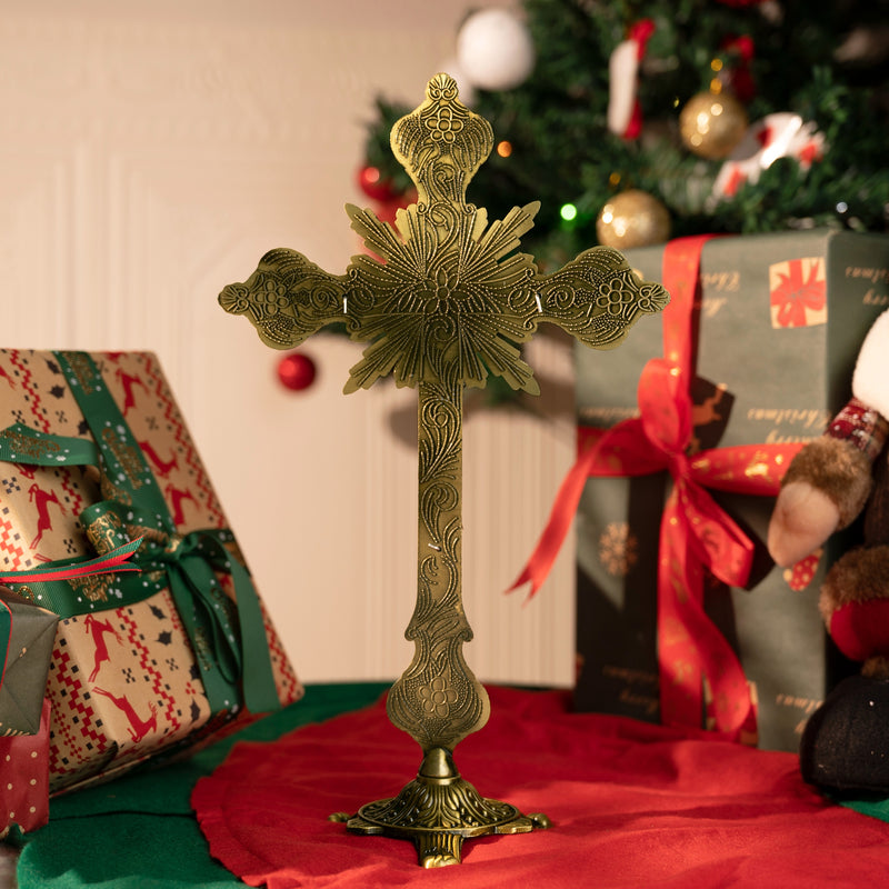 Vintage Cross Tabletop Ornament Decorative Art