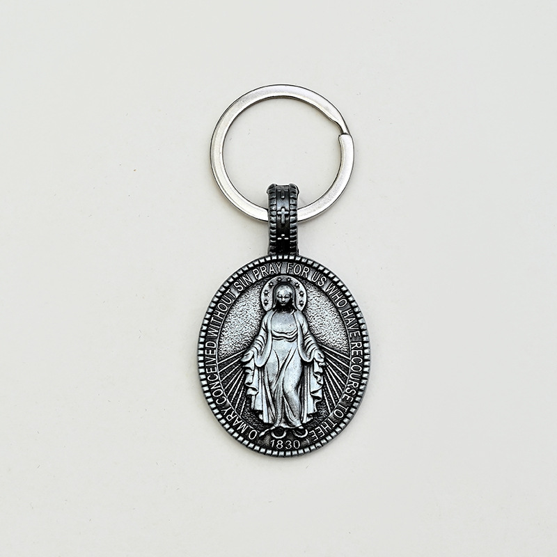 Virgin Mary Miraculous Medal Zinc Alloy Necklace