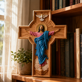October New Release: Hand-Carved Painted Wood Cross — The Ascension of Christ
