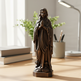 Wooden statue of Our Lady of Lourdes praying