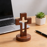 Hollow Wooden Cross Tabletop Decor | Christian Home Accent