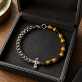 Men's Tiger Eye Cross Bracelet