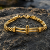 Minimalist Double‑Row Chain Bar Stainless Steel Bracelet