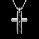Modern Carbon Fiber Cross Necklace – A Bold Symbol of Faith & Strength