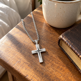 Starburst Cross Necklace – Silver Christian Pendant