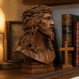 Boxwood Jesus Crown with Thorns Half-Length Desktop Ornament