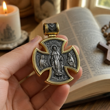 S925 sterling silver double-sided Jesus and Virgin Mary necklace