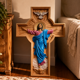 October New Release: Hand-Carved Painted Wood Cross — The Ascension of Christ