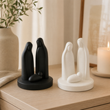 Minimalist Matte White Ceramic Holy Family Nativity Statue