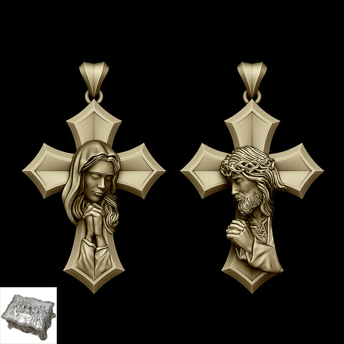 Crucifixion Prayer Necklace Madonna Prayer S925K Silver Necklace